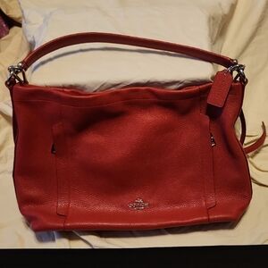 Coach Vibrant Red Leather Shoulder Bag